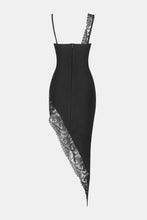 Load image into Gallery viewer, Spliced Lace Asymmetric Neck Knit Dress
