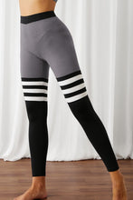 Load image into Gallery viewer, Color Block Elastic Waistband Active Leggings
