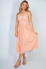 Load image into Gallery viewer, White Birch Angelic Vibes Full Size Sleeveless Midi Dress in Peach
