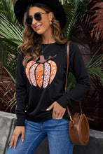 Load image into Gallery viewer, Pumpkin Graphic Raglan Sleeve Sweatshirt
