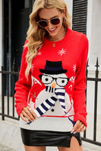 Load image into Gallery viewer, Christmas Snowman Scarf Detail Sweater
