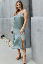 Load image into Gallery viewer, Jade By Jane Wild Thing Full Size Satin Midi Slit Dress
