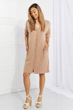 Load image into Gallery viewer, BOMBOM Sunday Brunch Button Down Midi Dress in Natural
