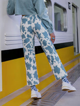 Load image into Gallery viewer, Animal Print Lace-Up Straight Leg Pants
