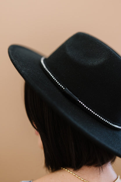 Fame Make an Entrance Rhinestone Strap Fedora