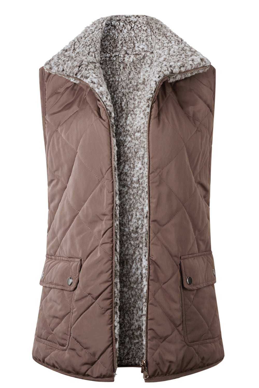 Reversible Sherpa & Puffy Quilted Vest