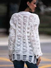 Load image into Gallery viewer, Cable-Knit Distressed Sweater
