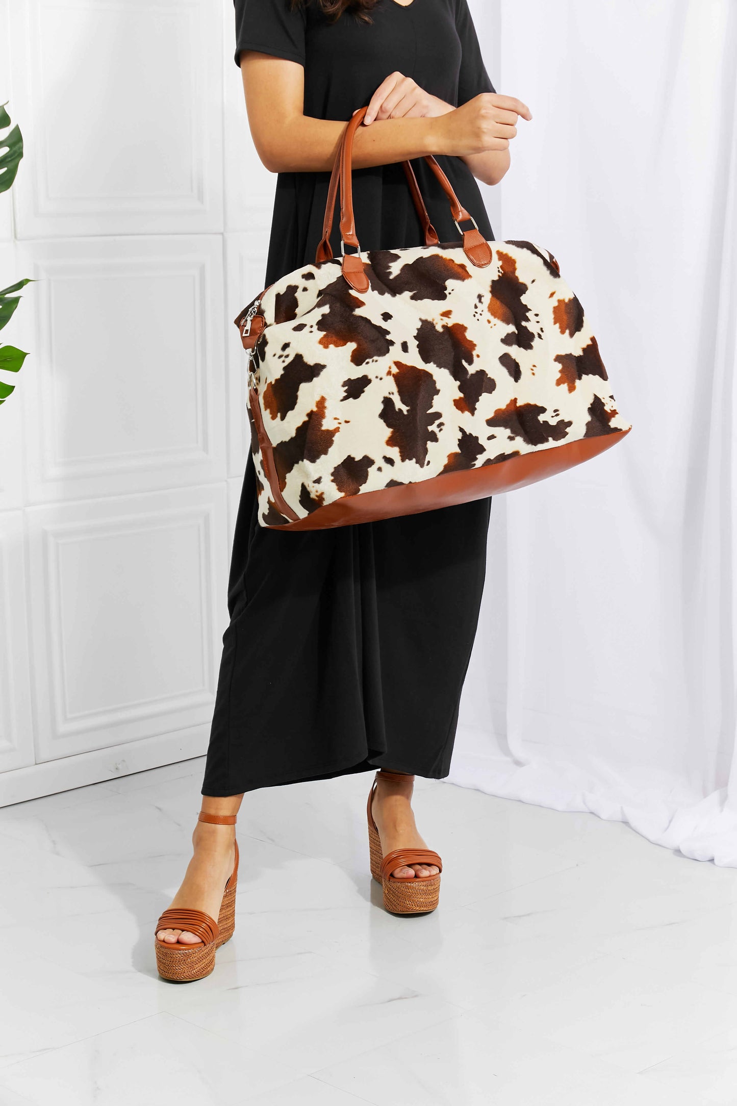 Animal Print Plush Weekender Bag