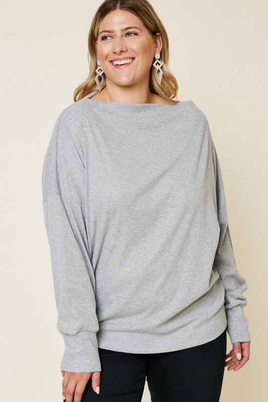 Plus Size Ribbed Side-Zip Sweater