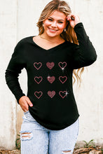 Load image into Gallery viewer, Heart V-Neck Long Sleeve Tee
