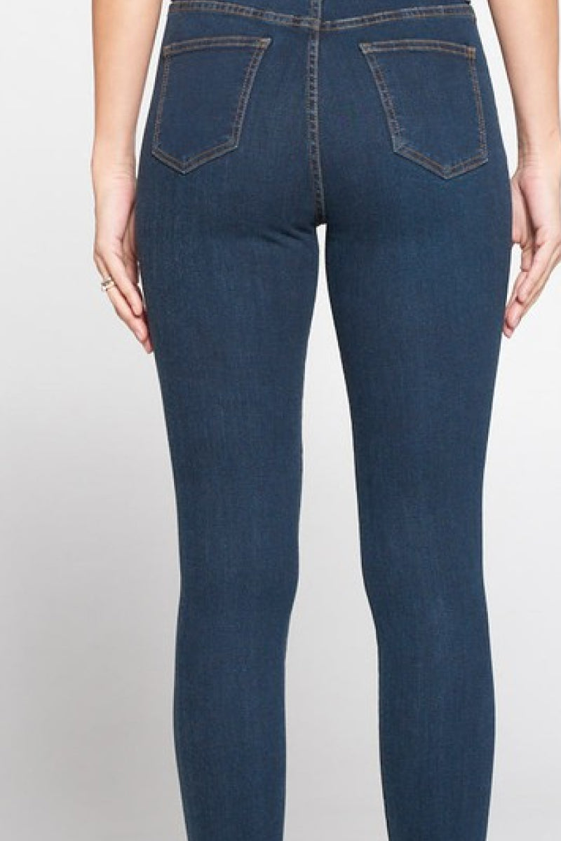 Button Waist Skinny Jeans