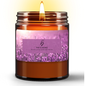 Lavender Fields Natural Wax Candle in Amber Jar