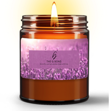 Load image into Gallery viewer, Lavender Fields Natural Wax Candle in Amber Jar
