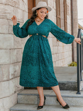 Load image into Gallery viewer, Plus Size Leopard Cutout Midi Dress
