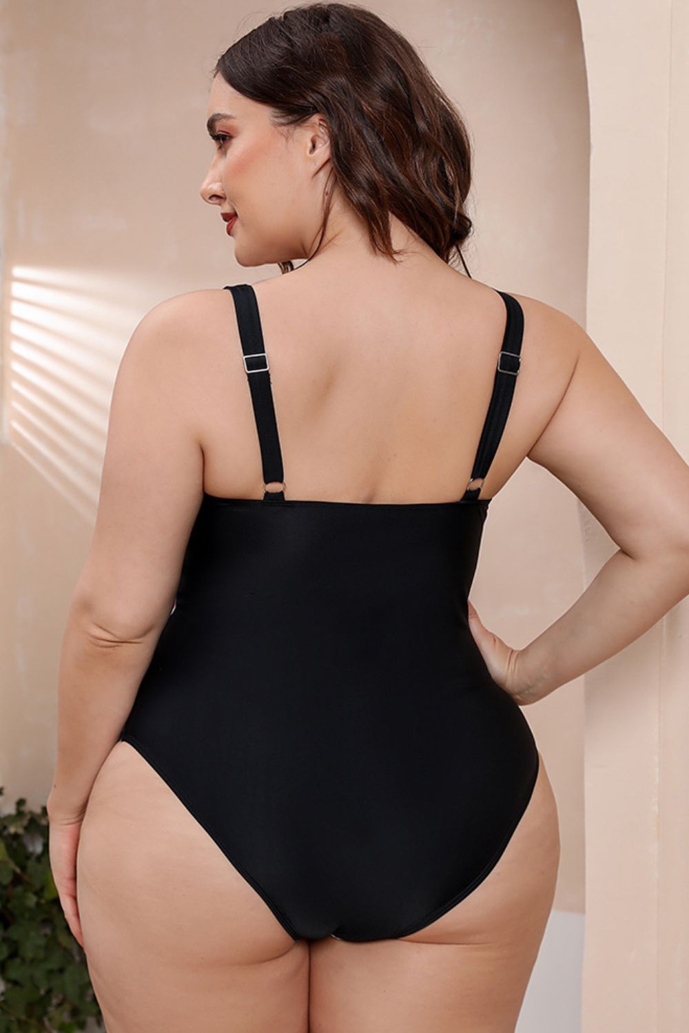 Full Size Printed Adjustable Strap One-Piece Swimsuit