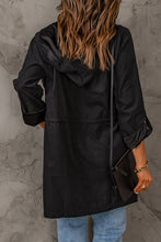 Load image into Gallery viewer, Drawstring Hooded Longline Jacket
