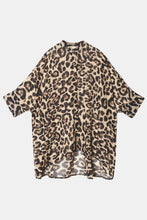Load image into Gallery viewer, Leopard Print High-Low Button Down Blouse
