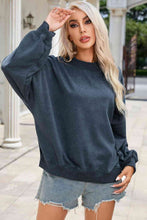 Load image into Gallery viewer, Round Neck Dropped Shoulder Sweatshirt
