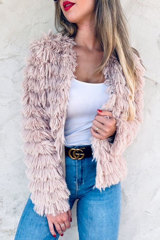 Amoli Faux Fur Fringe Jacket