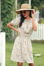 Full Size Range Floral Shirred Boat Neck Dress