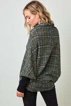 Load image into Gallery viewer, Plaid Textured Cape Poncho

