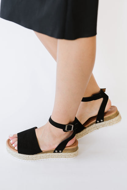 WeeBoo Every Step Espadrille Platform Sandal in Black