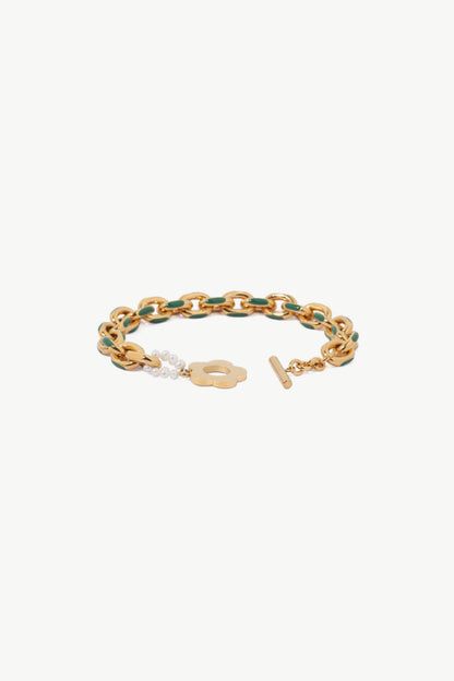 Flower Toggle Clasp Chain Bracelet