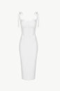 Lace Trim Sweetheart Neck Slit Bandage Dress