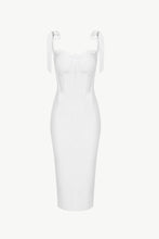 Load image into Gallery viewer, Lace Trim Sweetheart Neck Slit Bandage Dress
