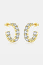 Inlaid Zircon C-Hoop Earrings