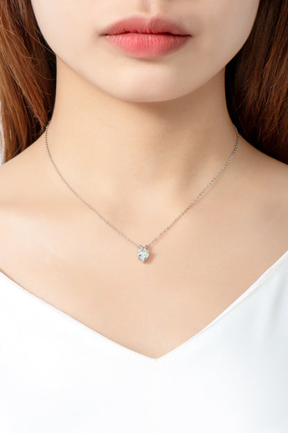 1 Carat Moissanite Heart-Shaped Pendant Necklace