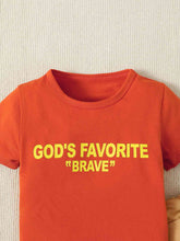 Load image into Gallery viewer, GOD&#39;S FAVORITE BRAVE Graphic Top and Shorts Set
