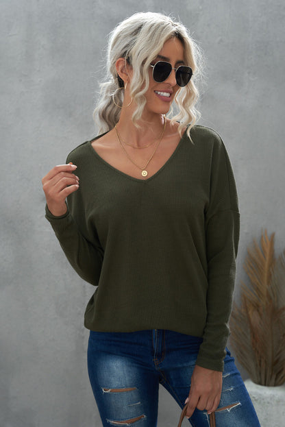 Twist Back Long Sleeve Knitted Top