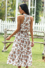 Load image into Gallery viewer, Paisley Halter Lace-up Printed Dress
