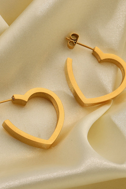 Heart-Shaped Hoop Earrings