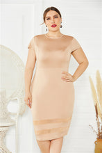 Load image into Gallery viewer, Plus Size Mesh Detail Midi Dress

