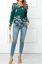 Load image into Gallery viewer, Floral Button Front Round Neck Cardigan
