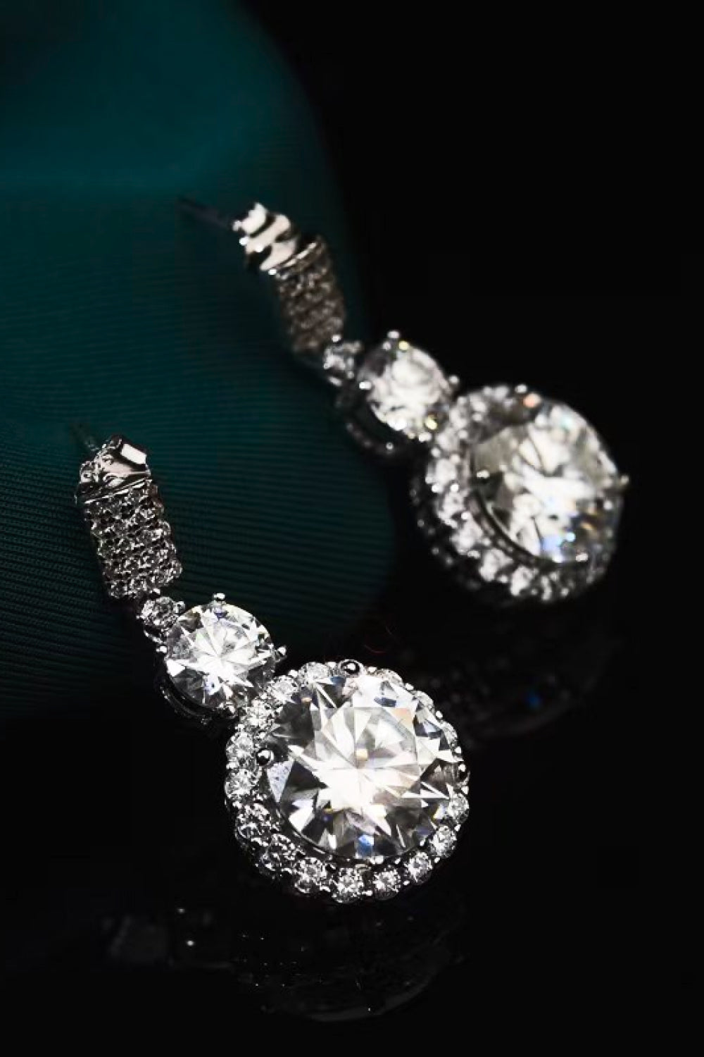 Moissanite 18K Platinum-Plated Drop Earrings