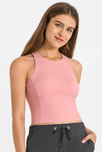 Load image into Gallery viewer, Crisscross Back Round Neck Yoga Tank
