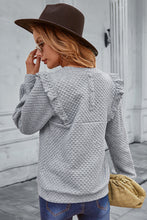 Load image into Gallery viewer, Ruffle Shoulder Waffle Pullover
