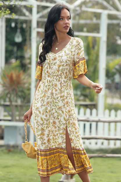 Floral Print Tie-waist Dress