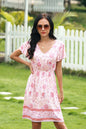 Full Size Range Floral Flutter Sleeve Knee-Length Dress