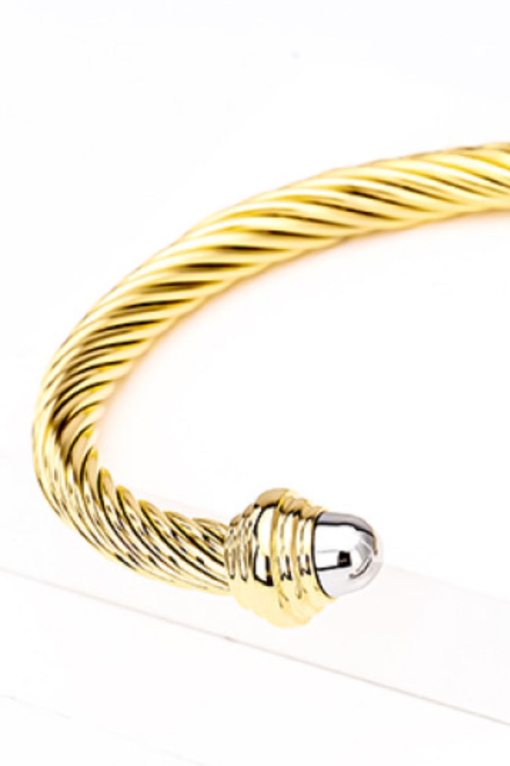 Stainless Steel Twisted Open Bracelet