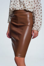 Load image into Gallery viewer, Faux Leather Pencil Skirt
