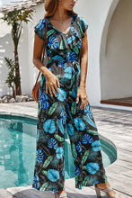 Load image into Gallery viewer, Tropical Printed V-Neck Wide Leg Jumpsuit
