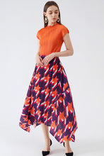 Load image into Gallery viewer, Houndstooth Accordion Pleated Handkerchief Hem Skirt
