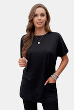Load image into Gallery viewer, Solid Pocket Hip Length T-shirt
