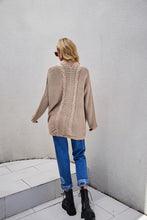 Load image into Gallery viewer, Cable-Knit Curved Hem Open Front Cardigan
