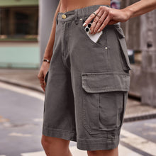 Load image into Gallery viewer, Denim Cargo Shorts with Pockets
