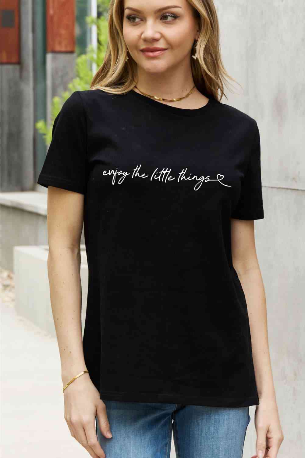 Simply Love Full Size ENJOY THE LITTLE THINGS Graphic Cotton Tee